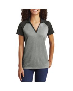 Sport-Tek - Ladies PosiCharge RacerMesh Raglan Heather Block Polo